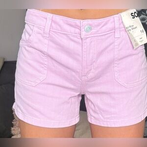 NEW SO Mid Rise Utility Shorts – Light Purple, Girl’s 16 (Fits Junior’s 2)